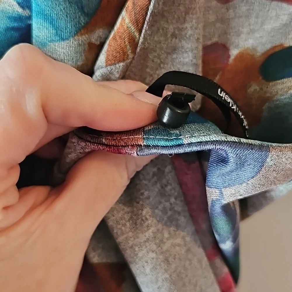 Calvin Klein Floral V-Neck Sleeveless Scuba Sheath Dress Sz 14 Gray - Picture 7 of 7